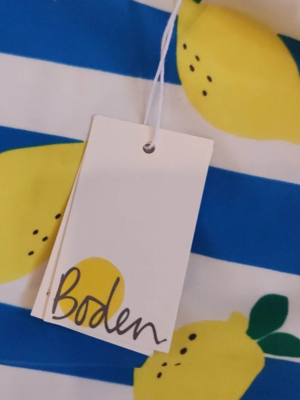 MINI BODEN Striped Lemon Print One Piece Swimsuit NEW NWT